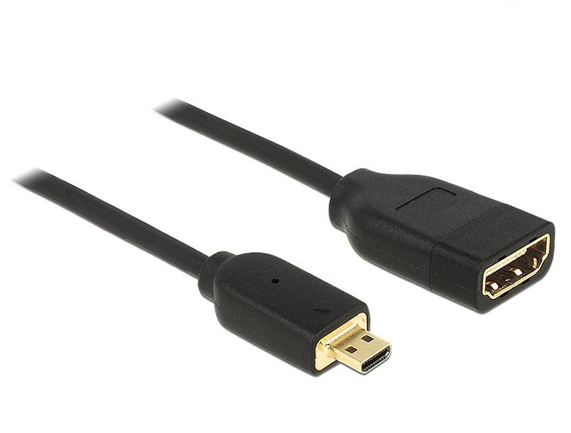 Delock 65687 0,2m HDMI micro-D apa / HDMI-A anya 3D 4K High Speed HDMI kábel Ethernettel