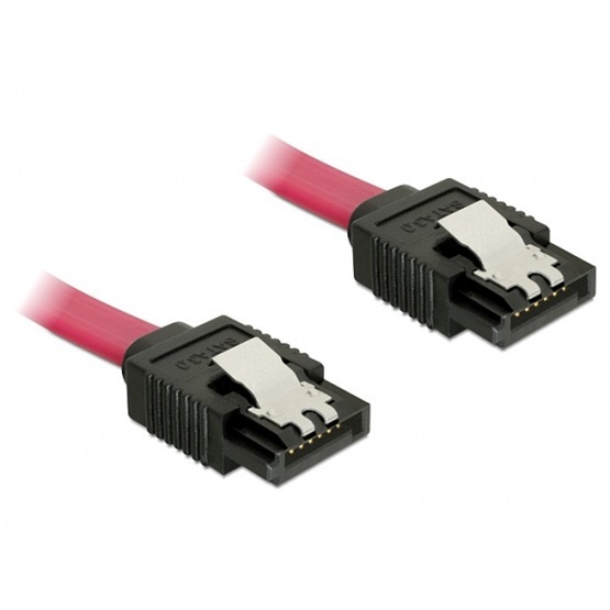 Delock 82674 10cm 6Gb/s egyenes-egyenes piros SATA kábel