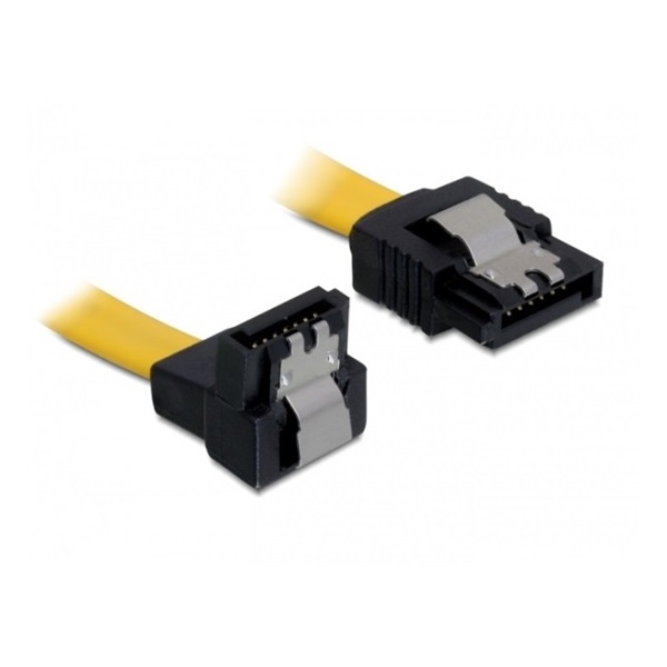 Delock 82800 0,2m 6Gb/s le/egyenes SATA (fémlappal) kábel