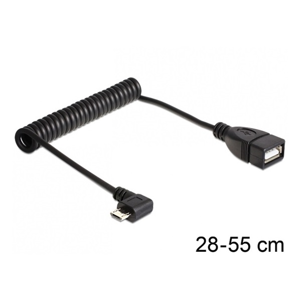 Delock 83354 0,5m USB micro - B apa forgatott/USB 2.0 - A anya OTG csavaros kábel