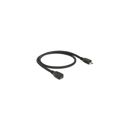 Delock 83567 0,5m microB csatl. dugó > USB2.0 microB bővítőkábel