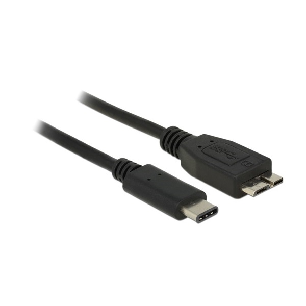 Delock 83676 0,5m USB3.1 (Gen.2) USB Type-C dugó > USB micro-B dugó fekete kábel