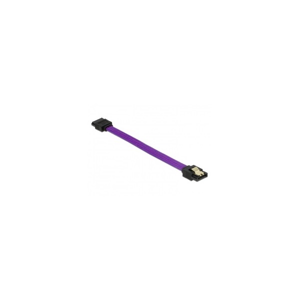 Delock 83688 0,1m 6Gb/s egyenes-egyenes lila SATA (fémlappal) kábel