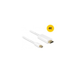 Delock 83707 2m miniDisplayport 1.2 dugó - High Speed HDMI A dugó 4K fehér kábel