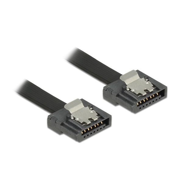 Delock 83842 0,7m 6Gb/s flexi fekete SATA kábel