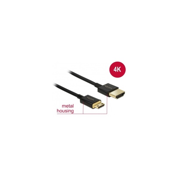 Delock 84776 1m High Speed HDMI-A - miniHDMI-C kábel Ethernettel