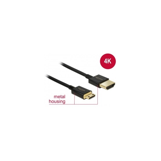 Delock 84776 1m High Speed HDMI-A - miniHDMI-C kábel Ethernettel