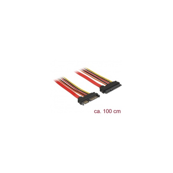 Delock 84921 1m SATA 6 Gb/s 22 tűs csatlakozó >SATA 22 tűs aljzat bővítőkábel