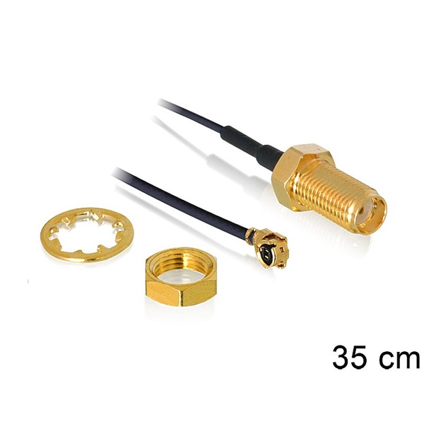 Delock 88824 35cm SMA Jack Bulkhead > MHF/U.FL-LP-088 kompatibilis dugó antenna kábel