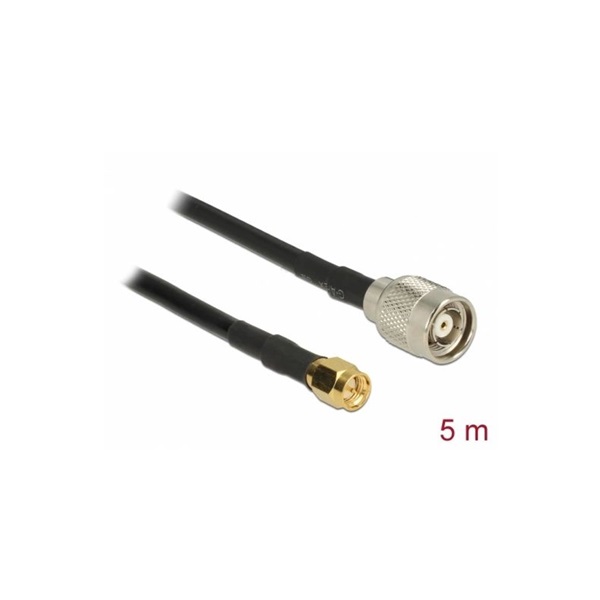 Delock 89513 5m RP-TNC Plug > SMA Plug RG-58 C/U antenna kábel