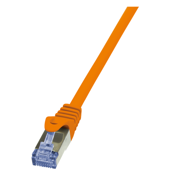 LogiLink CQ3038S 1m narancssárga Cat6A S/FTP lapos patch kábel
