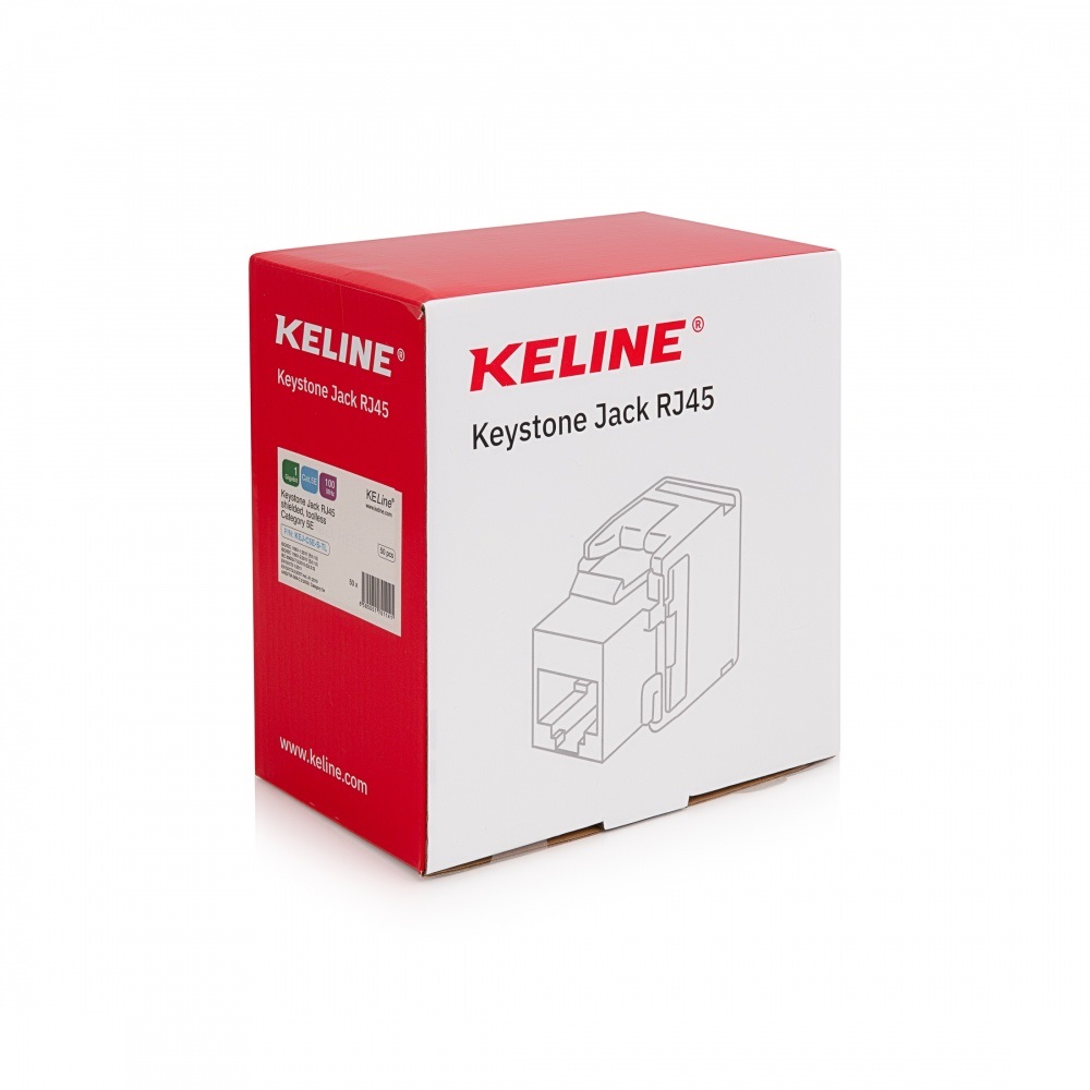 KE-Line CAT5E Giga Keystone Jack RJ45/u aljzat, fekete