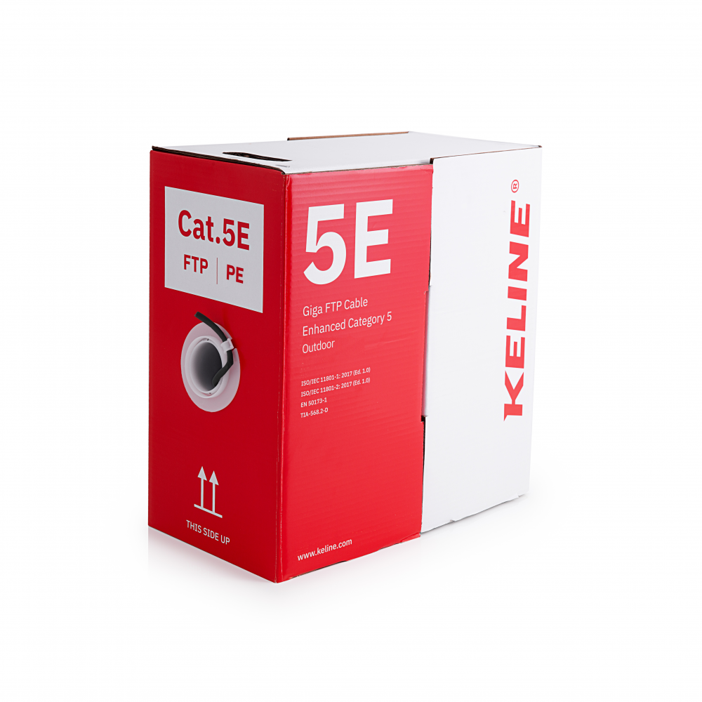 KE-Line Cat.5E (F/UTP) 305m 300MHz PE árnyékolt kültéri fali kábel