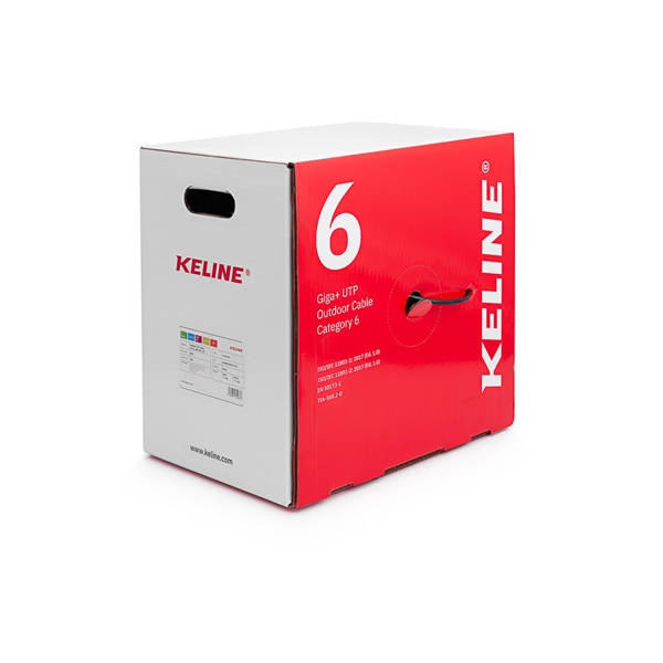 KE-Line Cat.6 (U/UTP) 305m 400MHz PE árnyékolatlan kültéri fali kábel