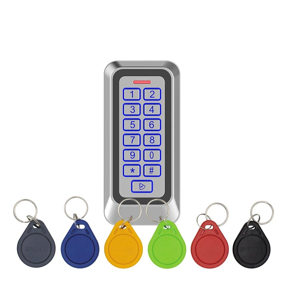 KIT-CON-M6.MF/13,56kHz MIFARE/vandálbiztos/nyomógombos/6db CON-TAG.MF-el/IP65/Kültéri/fém/RFID/2 relés olvasó és kódzár