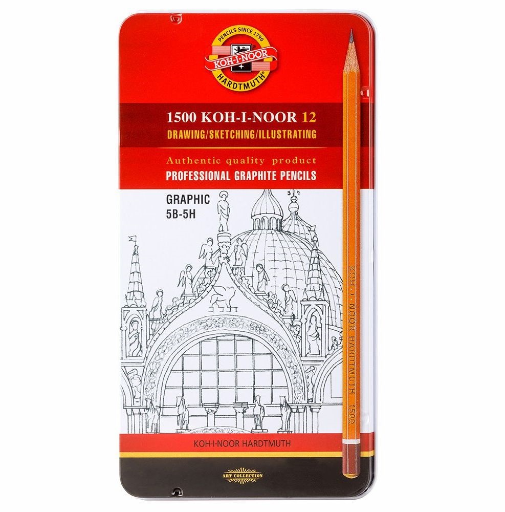 KOH-I-NOOR 1502/2 fémdobozos grafitceruza Art szett