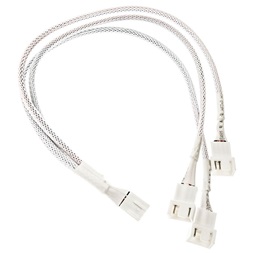 Kábel 3-es PWM elosztó, 35cm, harisnyázott, Fehér