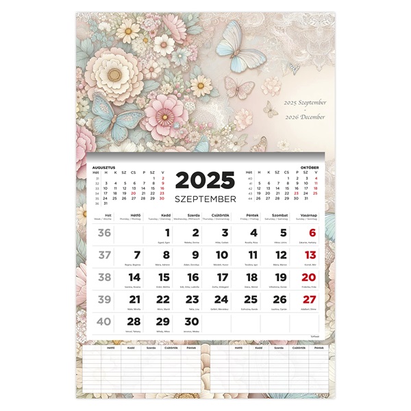 Kalendart 2025/2026 Vintage 16 havi diák falinaptár