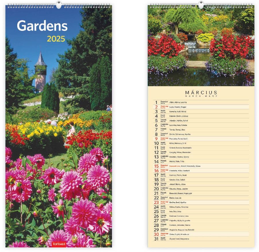 Kalendart 2025 T099 Gardens falinaptár