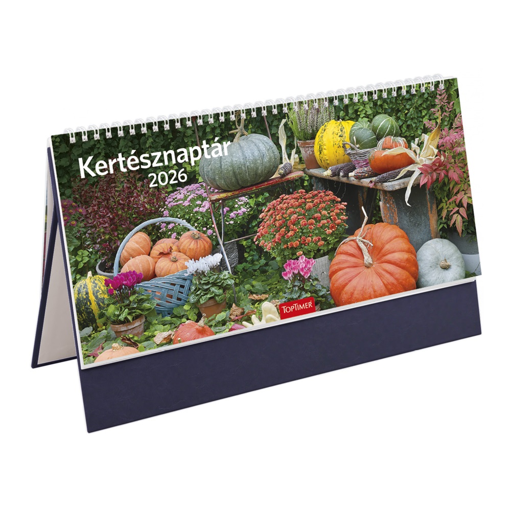 Kalendart 2026 T054 Kertész álló kék asztali naptár