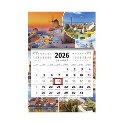 Kalendart 2026 T081 1 tömb Városok mintás speditőrnaptár