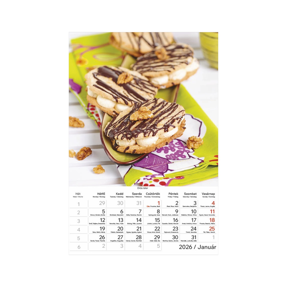 Kalendart 2026 T094 Desszertek falinaptár