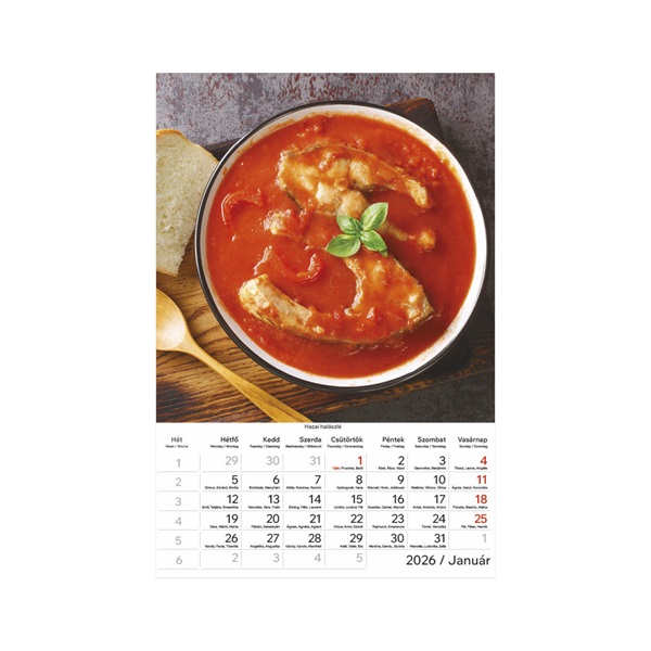 Kalendart 2026 T094 Ételreceptek falinaptár