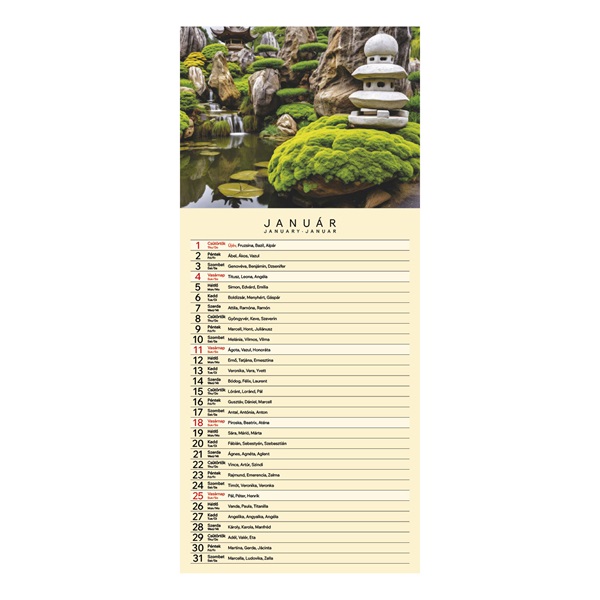 Kalendart 2026 T099 Gardens falinaptár