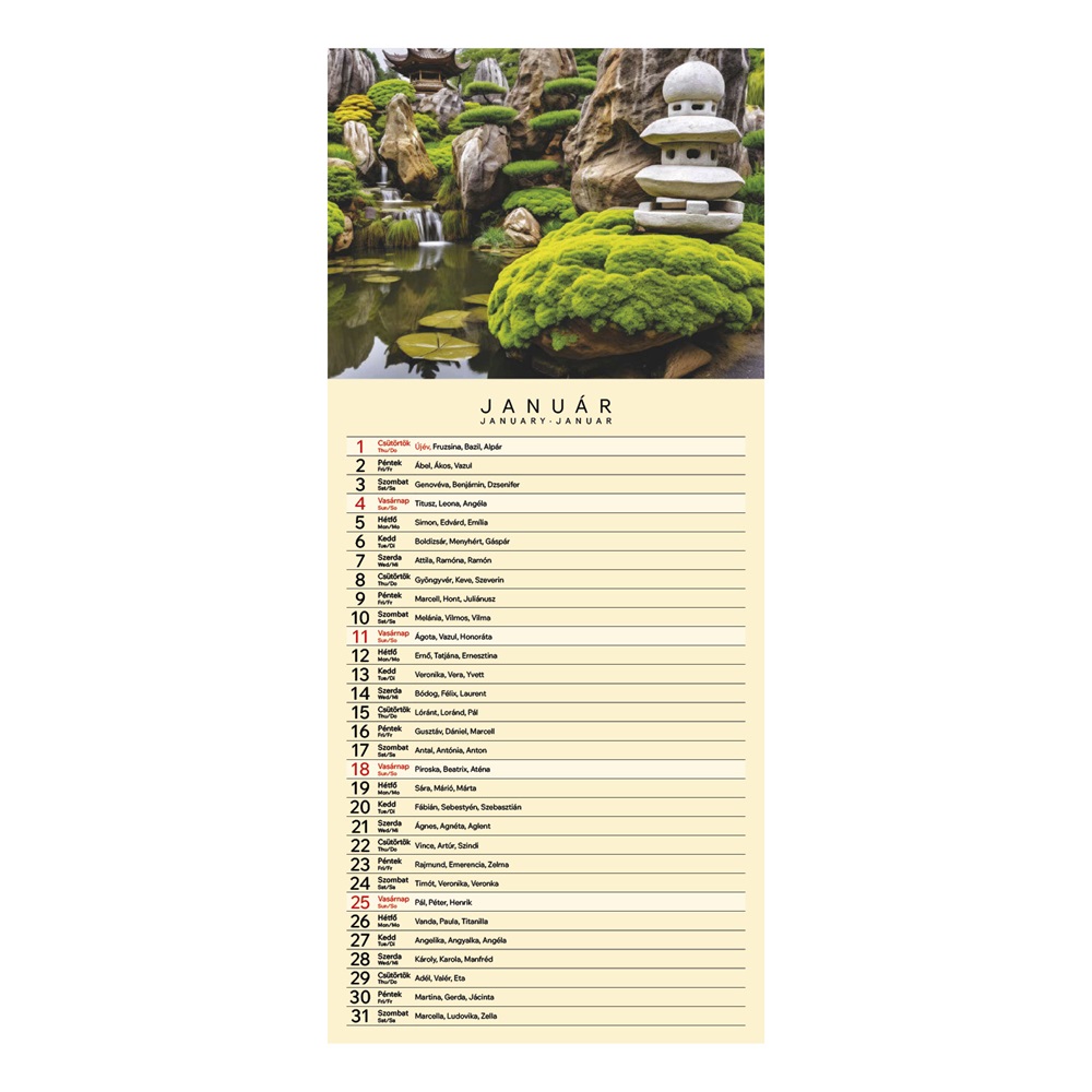 Kalendart 2026 T099 Gardens falinaptár