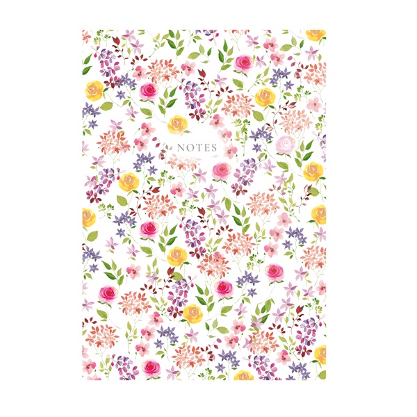 Kalendart 404 Notes found C167N A5 Flowers White élfestett notesz