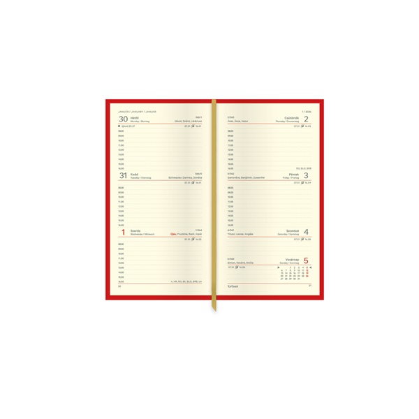 Kalendart Image 2026 I035 mustár heti beosztású álló zsebnaptár