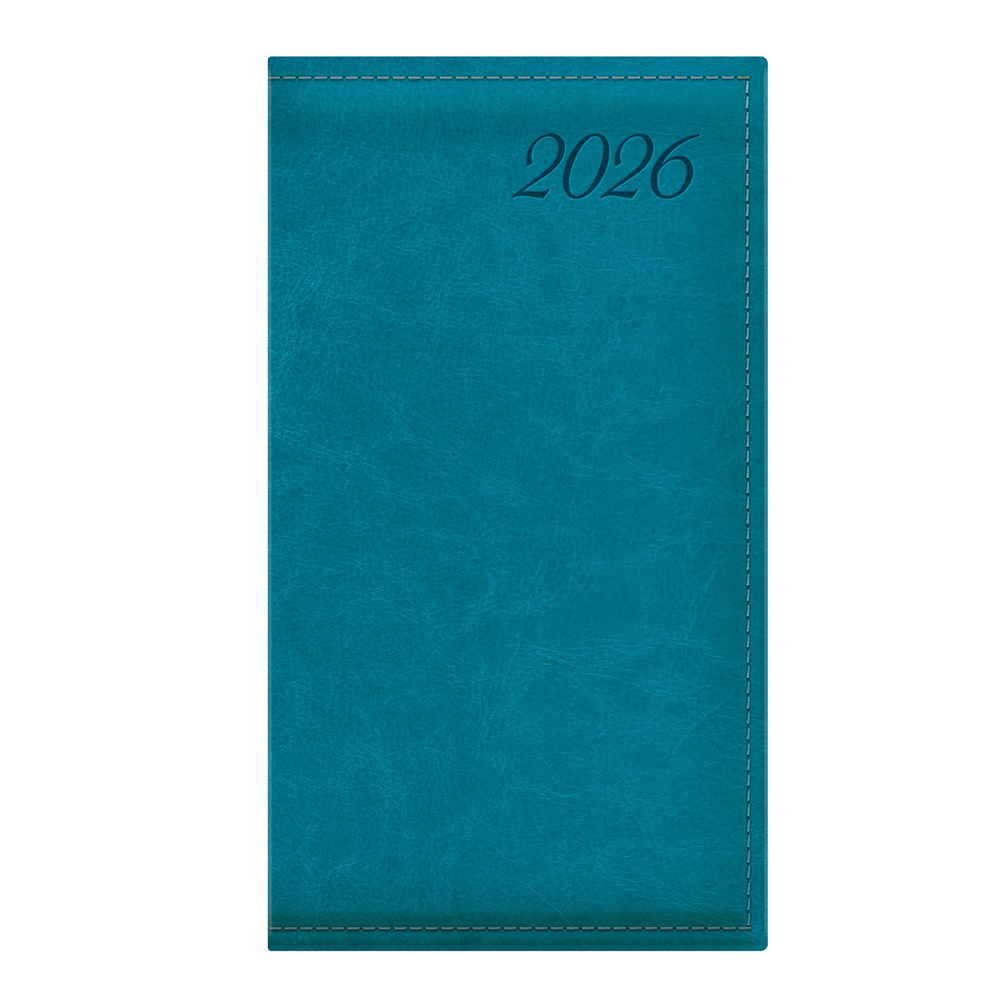 Kalendart Image 2026 I035 türkiz heti beosztású álló zsebnaptár