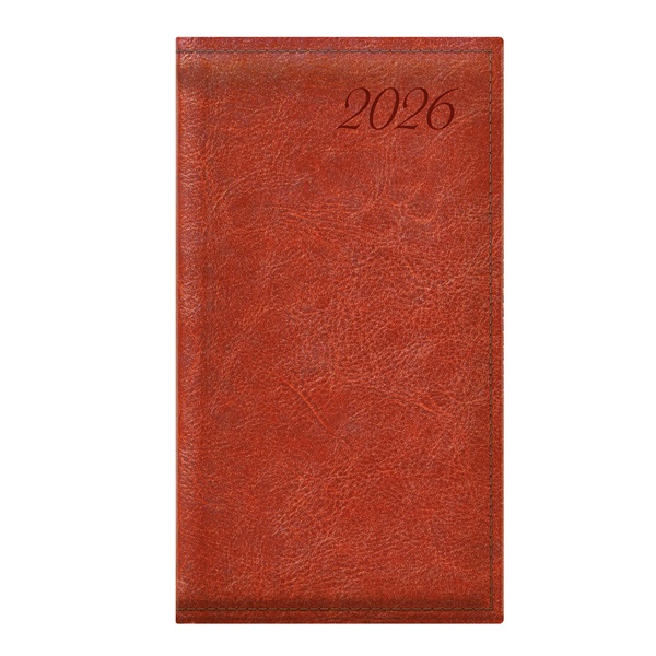 Kalendart Image 2026 I035 vörösesbarna heti beosztású álló zsebnaptár
