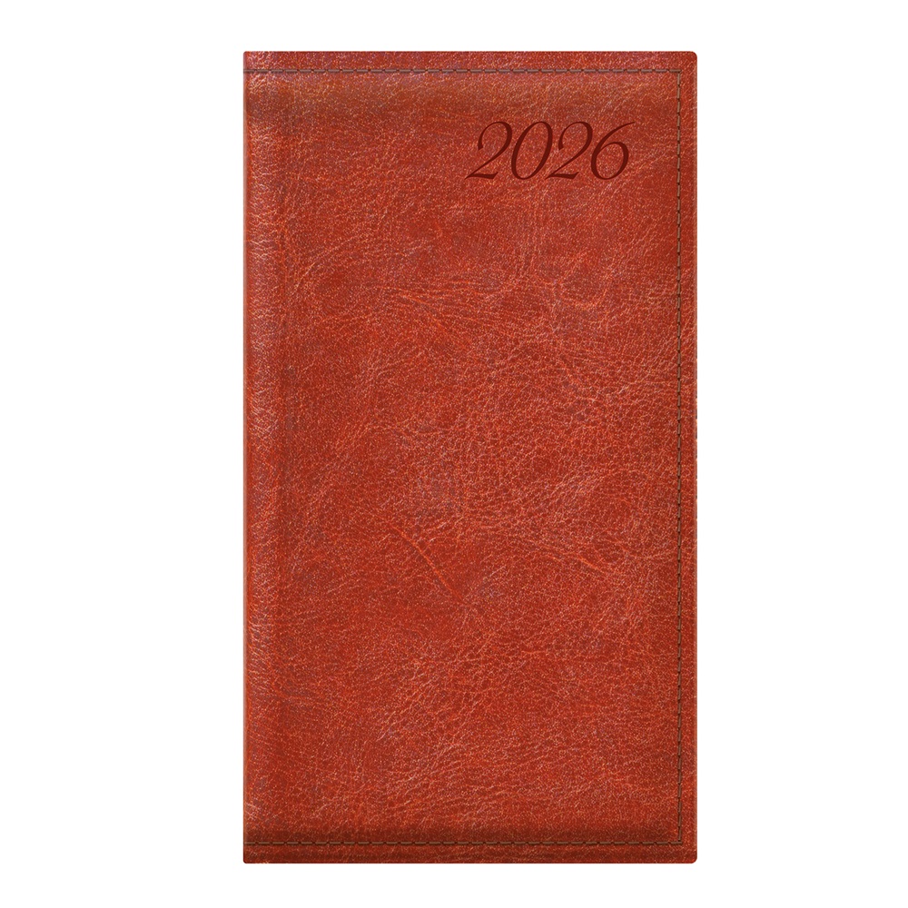Kalendart Image 2026 I035 vörösesbarna heti beosztású álló zsebnaptár