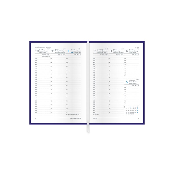 Kalendart Nero 2026 N012 B6 heti beosztású fekete-zöld határidőnapló