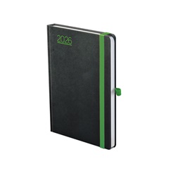 Kalendart Nero 2026 N012 B6 heti beosztású fekete-zöld határidőnapló