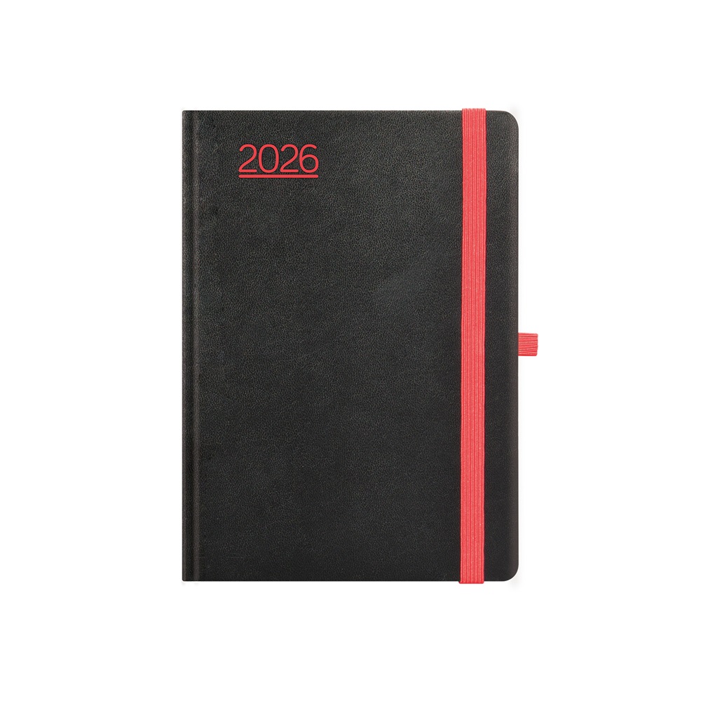 Kalendart Nero 2026 N015 A5 heti beosztású fekete-piros határidőnapló