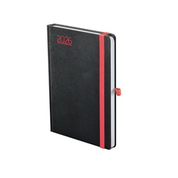 Kalendart Nero 2026 N015 A5 heti beosztású fekete-piros határidőnapló