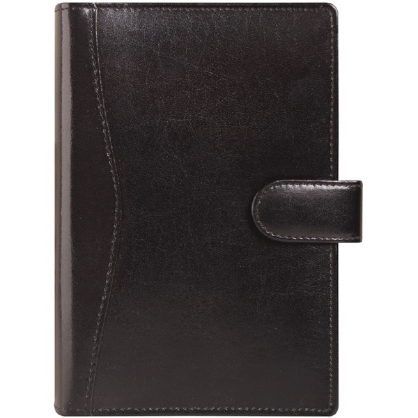 Kalendart Saturnus L418 újrahasznosított bőr fekete gyűrűs kalendárium