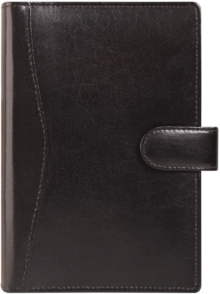 Kalendart Saturnus L418 újrahasznosított bőr fekete gyűrűs kalendárium