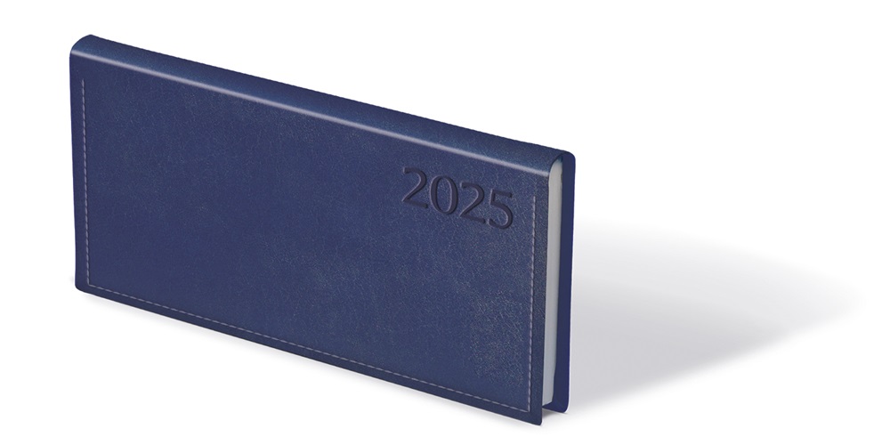 Kalendart Traditional 2025 T030 kék heti beosztású fekvő zsebnaptár
