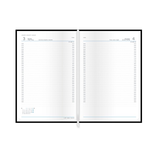 Kalendart Traditional 2026 T020 B5 napi beosztású bordó határidőnapló