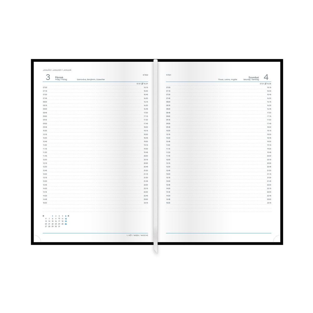 Kalendart Traditional 2026 T020 B5 napi beosztású zöld határidőnapló