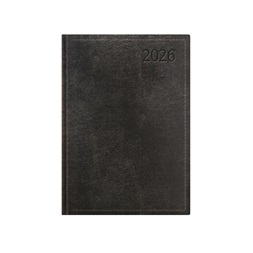 Kalendart Traditional 2026 T021 A5 napi beosztású fekete határidőnapló