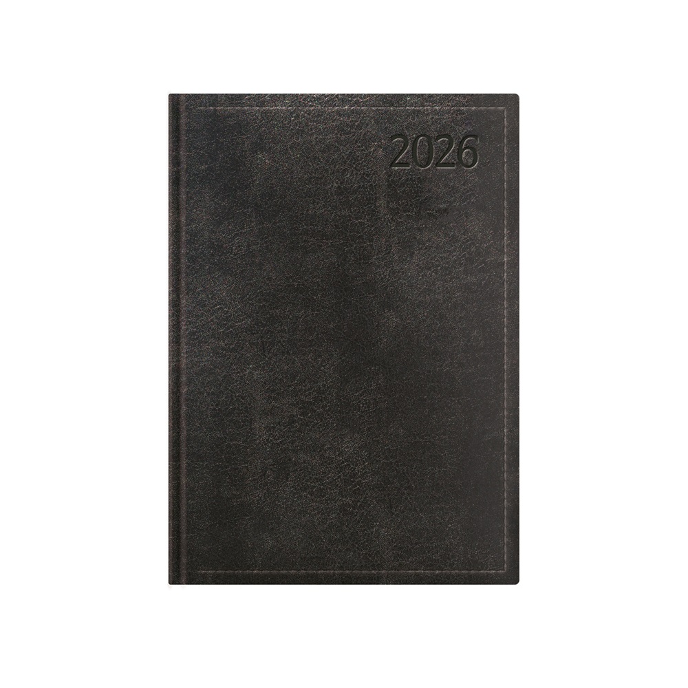 Kalendart Traditional 2026 T021 A5 napi beosztású fekete határidőnapló