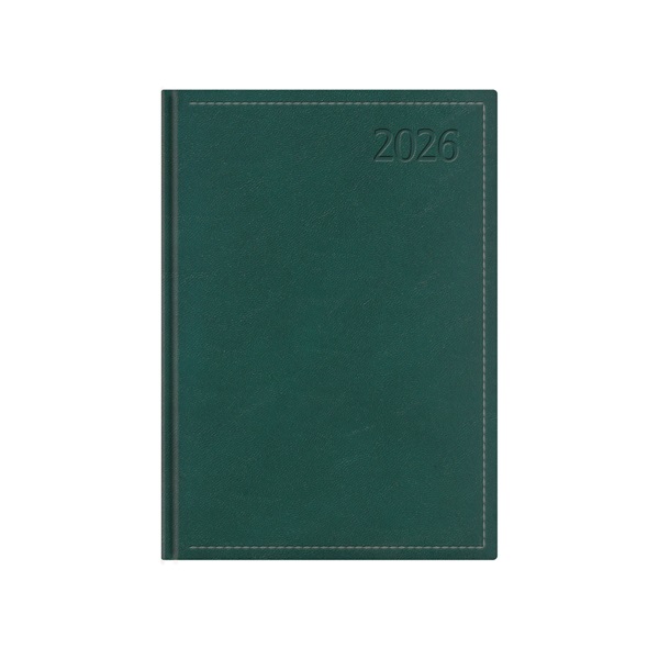 Kalendart Traditional 2026 T021 A5 napi beosztású zöld határidőnapló