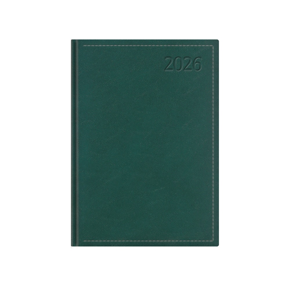 Kalendart Traditional 2026 T021 A5 napi beosztású zöld határidőnapló