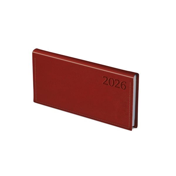 Kalendart Traditional 2026 T030 bordó heti beosztású fekvő zsebnaptár