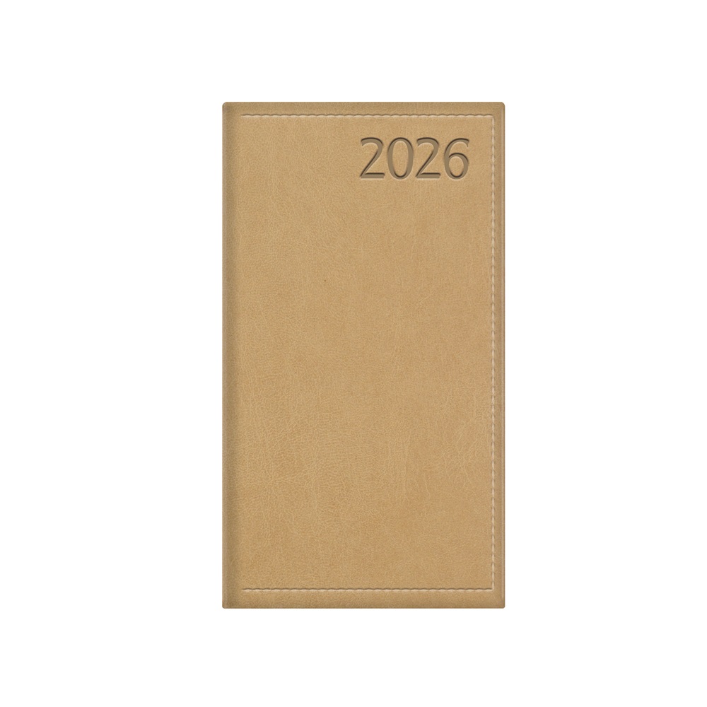 Kalendart Traditional 2026 T035 bézs heti beosztású álló zsebnaptár