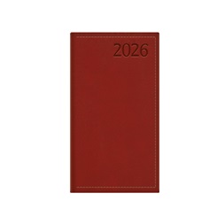 Kalendart Traditional 2026 T035 bordó heti beosztású álló zsebnaptár